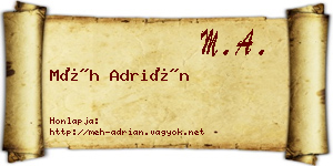 Méh Adrián névjegykártya